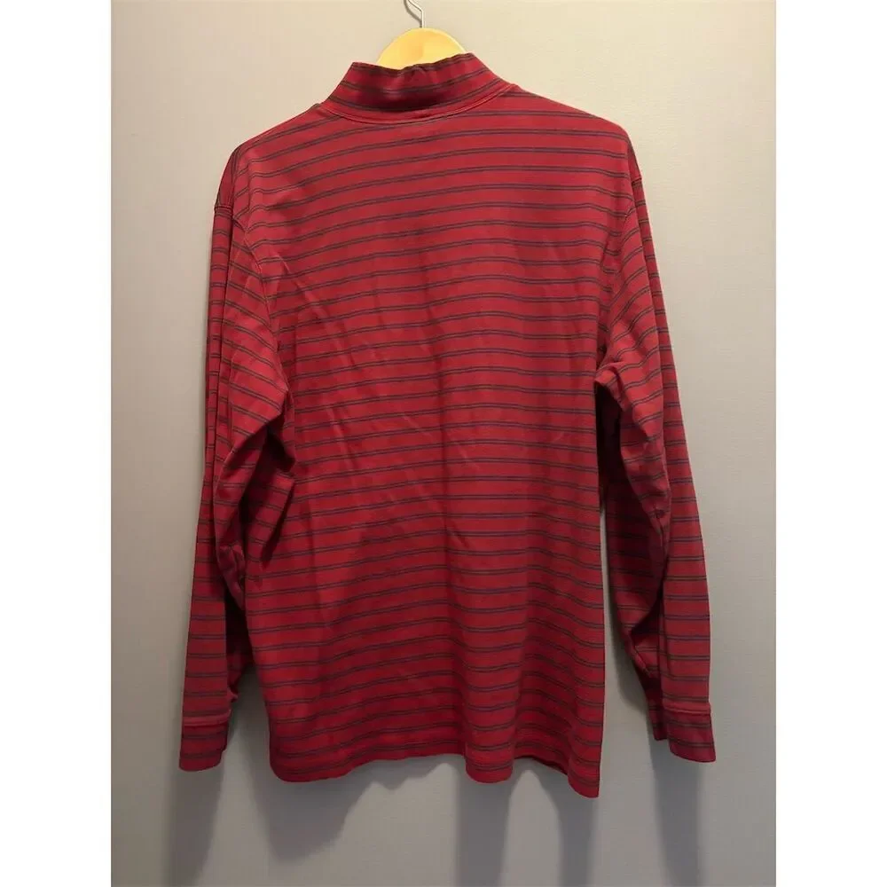 LL Bean Men's XL Striped Mock Turtleneck Long Sleeve Shirt Multicolor - Picture 4 of 7